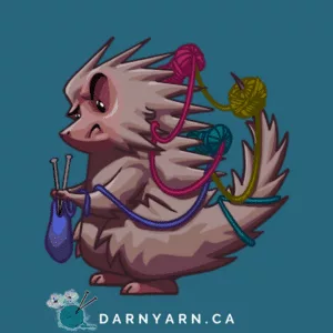 Drawing of Gertie the Darn Yarn mascot